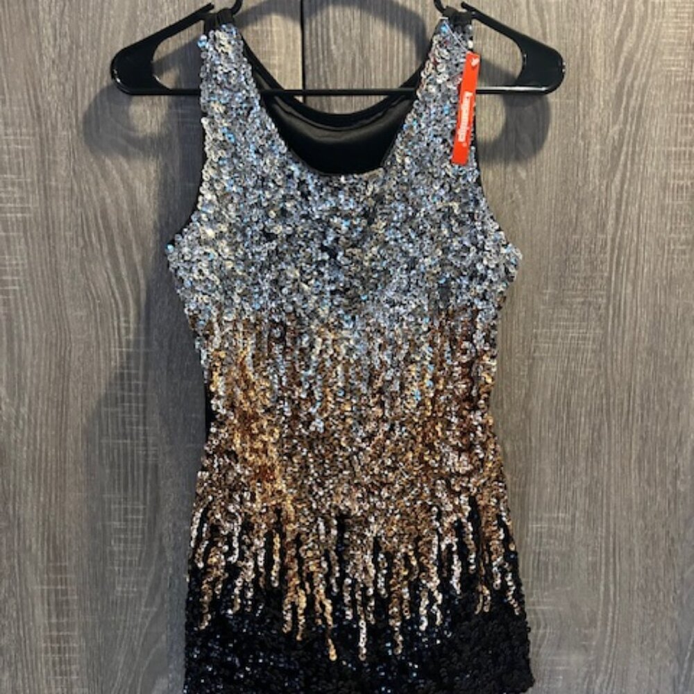 Kayamiya Silver, Gold, Black Sequin Tank